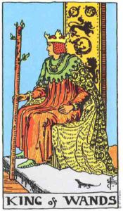 Carta de Tarot de Rider - Waite El Rey de Bastos en marifranstarot.com