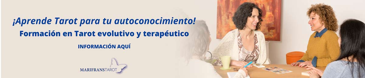 Banner aprende Tarot con Marifrans Tarot. Tarot evolutivo y terapéutico para tu autoconocimiento