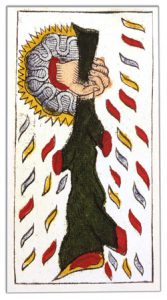 Carta de Tarot de Marsella Pierre Madenié As de Bastos invertido tarot evolutivo tarot terapéutico